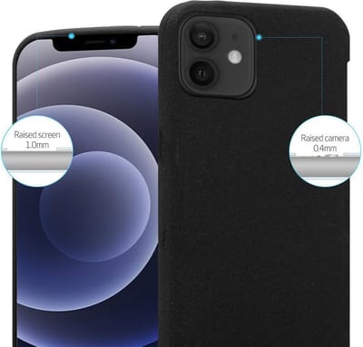 Cadorabo Hoesje geschikt voor Apple iPhone 12 MINI in FROST ZWART - Beschermhoes gemaakt van flexibel TPU silicone Case Cover