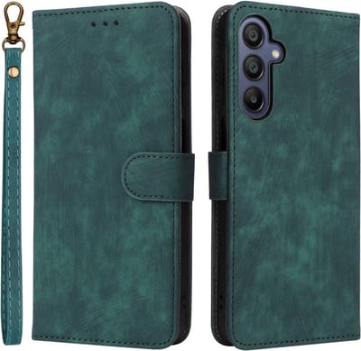 Coverup Hoesje - Geschikt voor Samsung Galaxy A16 Hoesje - Coverup Book Case met Koord - Groen