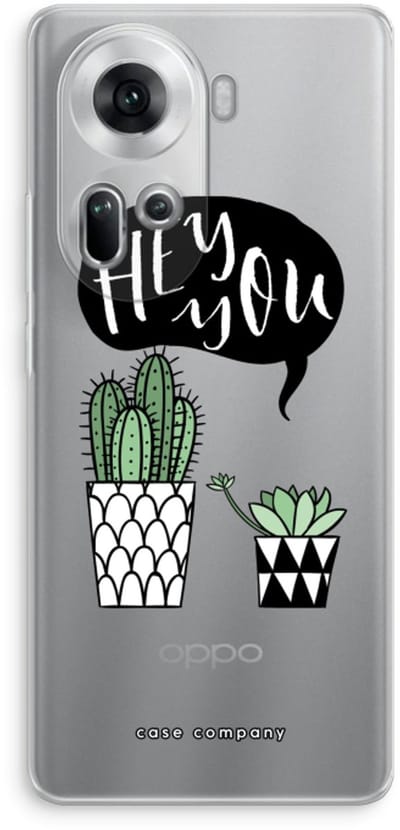 Case Company® - Hoesje geschikt voor Oppo Reno 11 hoesje - Hey you cactus - Soft Cover Telefoonhoesje - Bescherming aan alle Kanten en Schermrand
