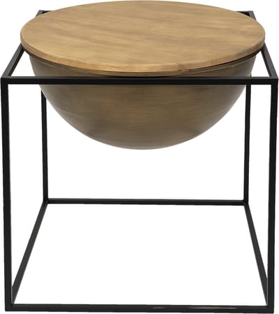 Clayre & Eef Bijzettafel 53x53x55 cm Bruin Zwart IJzer