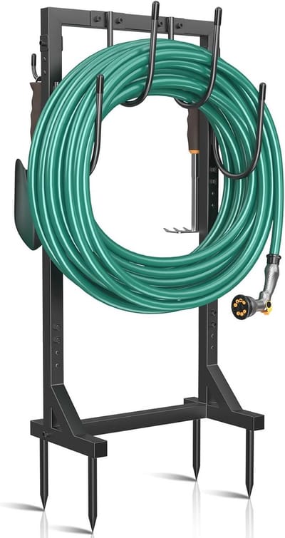 Tuinslanghouder met 4 spikes - Vrijstaande Heavy Duty Opbergoplossing voor Buiten