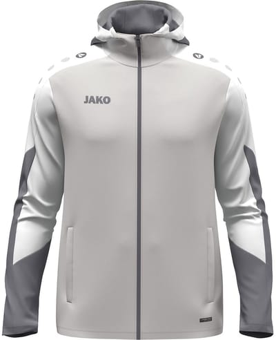 Jako Dynamic Jas Met Kap Kinderen - Lichtgrijs / Wit / Grijs | Maat: 116