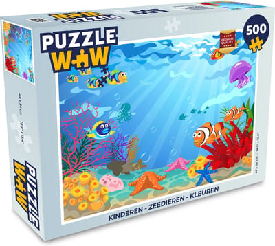 Puzzel Kinderen - Zeedieren - Kleuren - Legpuzzel - Puzzel 500 stukjes