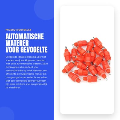 Dailygoods- Waterer Automatisch - 20 Stuks - Drinknippels - Roestvrij