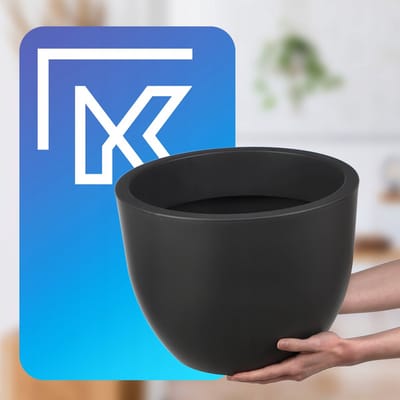 KADAX Bloempot, ronde sierpot van kunststof, voor binnen en buiten, plantenbak in 3 kleuren, pot voor tuin, balkon, antraciet, 35 cm