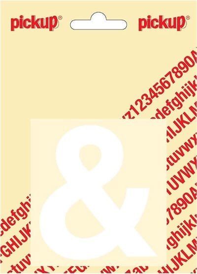 Pickup plakletter Helvetica 80 mm - wit &