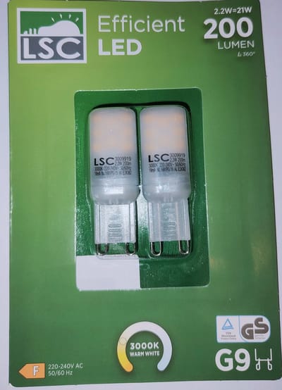 LSC® LED Lamp G9 - 2x G9 led lampen, insteek lampen G9 led 2.2 watt 200 lumen - LED G9 - 2.2W vervangt Jouw - 3000K warm wit licht 2.2W