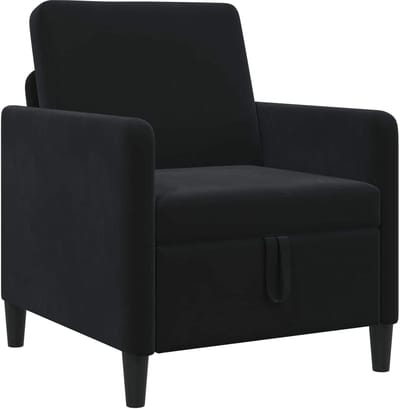 vidaXL - Sofa - met - Opbergruimte - Zwart - 72 - x - 78 - x - 87 - cm - Polyester