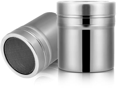Dailygoods- Suiker Shaker Roestvrij Staal - Poeder Shaker - Zeefje - Deksel - Duurzaam - Fijnmazig Design - Poedersuikerzeef