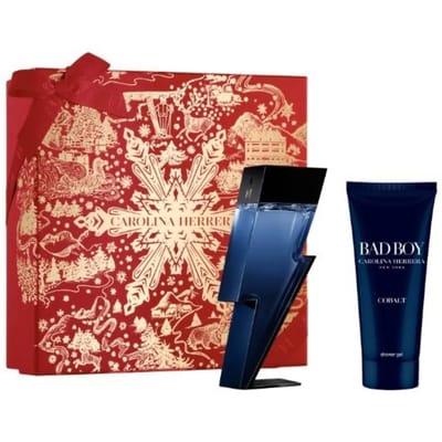 Set Carolina Herrera: Bad Boy Cobalt, Eau De Parfum, Voor Mannen, 100 ml + Bad Boy Cobalt, Verfrissend, Douchegel, Voor Alle Huidtypen, 100 ml