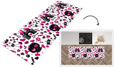 Keukenloper - Loper keuken - Meiden - Kroon - Hart - Patronen - 150x50 cm - Keukenloper vinyl
