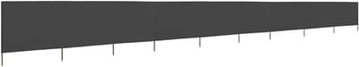 Windscherm Strand Camping - Strand Windscherm - Bescherming Tegen Wind - 9 Panelen Ontwerp - 1200 x 80 cm - Antracietgrijs