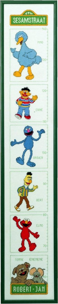 borduurpakket 35-7411 sesamstraat, groeimeter/meetlat