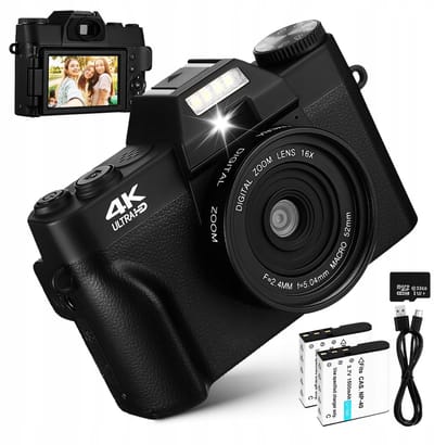 Supvox - Digitale Camera met 3" Draaibaar Scherm - 75MP Foto & 4K Video - Ideaal voor Vloggen en Fotografie
