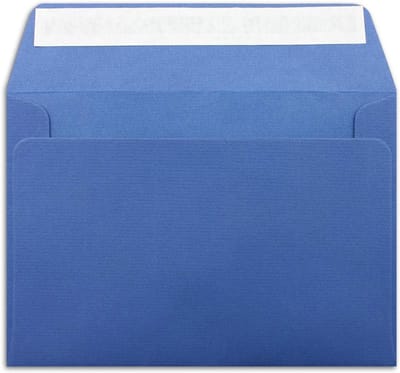 DIN C6 Enveloppen - Geribbelde Enveloppen - Wenskaarten Versturen - Zelfklevend met Strips - 100 stuks - Donkerblauw