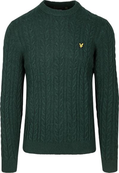 Lyle & Scott Cable Pullover Donkergroen - Maat XL - Heren - Pullovers