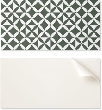 Bedrukt vinyl wandpaneel voor de eetkamer, 100x50 cm, geometrisch dambordpatroon.