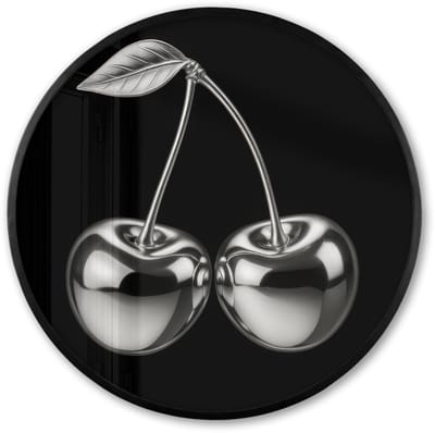 Poster in lijst Rond - Fotolijst 60x60 cm - Posters - Kers - Luxueus - Metallic - Ronde posterlijst zwart - Decoratie - Wanddecoratie woonkamer - Muurdecoratie slaapkamer