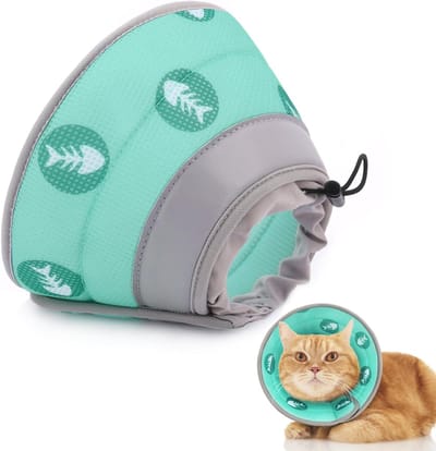 Verstelbare Kattenhalsband, Zachte Herstelkraag voor Chirurgie en Verwondingen, Geschikt voor Puppies, Kleine Honden en Katten (Groen, S)
