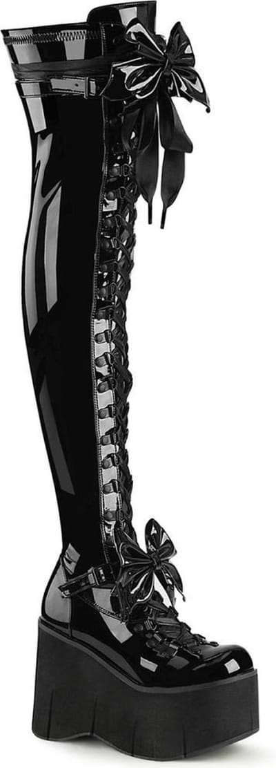DemoniaCult - KERA-303 Plateau overknee Laarzen - US 5 - 35 Shoes - Zwart