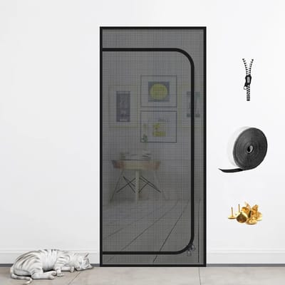 Kattenbestendige hordeur met naadloze ritssluiting 95x220cm