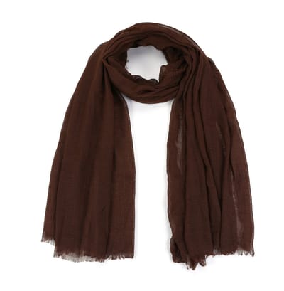 Sjaal - lange dunne sjaal - effen - herfst - winter - dames - omslagdoek - bruin - cadeautip