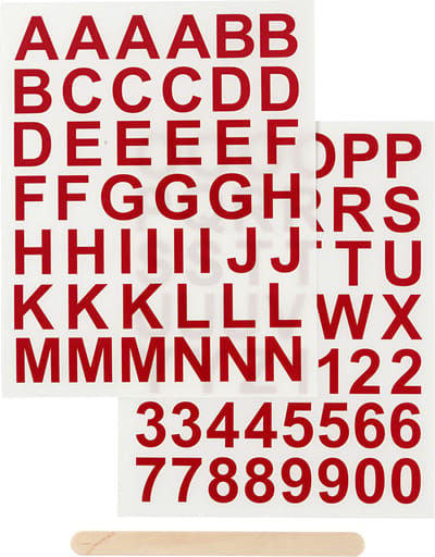 CC Rub-On Sticker Letters en Cijfers Rood