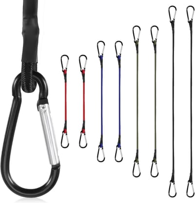 Spanrubber met haak - Expander touw - Lading vastzetten - Extra sterke constructie - 8 stuks 120cm - Zwart