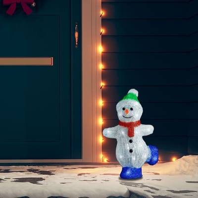 vidaXL - Kerstfiguur - sneeuwman - LED - binnen - en - buiten - 30 - cm - acryl