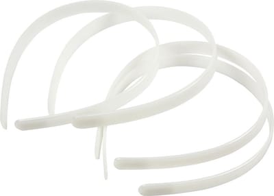 Haarbanden, B: 13 mm, wit, 5 stuk/ 1 doos