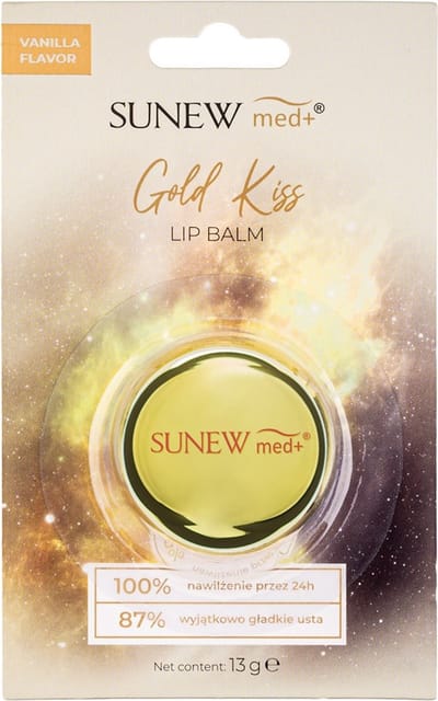 SUNEWMED_Gold Kiss Lip Balm balsam nawilżająco-wygładzający do ust Wanilia 13g