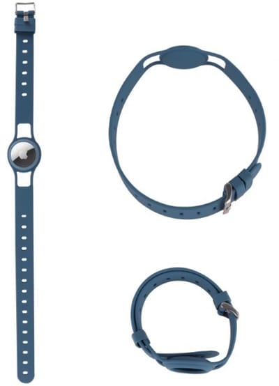 Go Go Gadget - Hondenhalsband - Geschikt voor Airtag - Puppy - Huisdier tracker - Siliconen - Blauw
