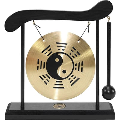 Mini Table Gong de bureau, carillon éolien, Instruments de Percussion avec maillet pour décoration de maison, pendaison de crémaillère Chinese Gossip Chart