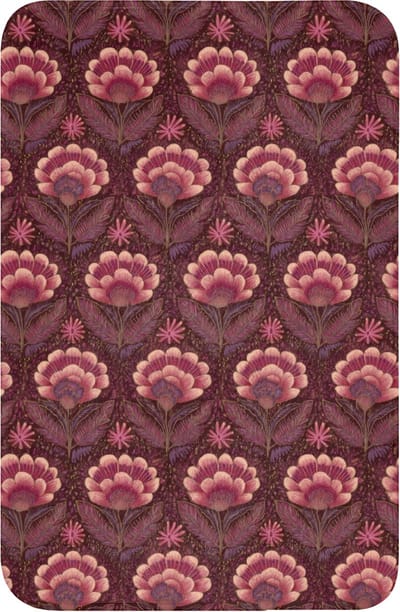 WC mat 40x60 cm - Antislip - Bloemen - Waaier - Paars - Toiletmat - Vloermat - Douchemat - Toilet tapijt - Toiletmatten