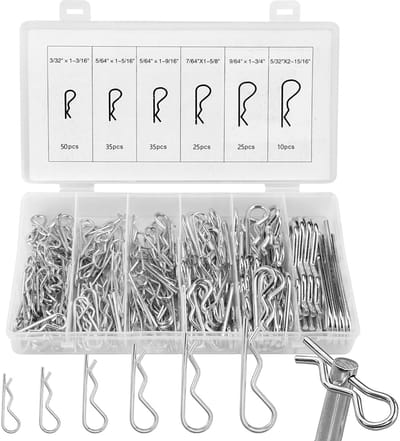 Dailygoods- Splinten 180 stuks assortiment R Clips - Roestvrij Stalen Veersplinten - Bevestigingsveerkoppeling - Veiligheidssplinten - Vochtbestendig - Hoogwaardig Verzinkt Staal - Bevestigingsclips
