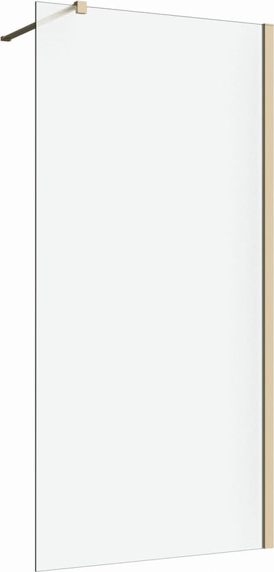Inloopdouche 40x200 8mm Nano glas mat goud serie Silvio Melkglas
