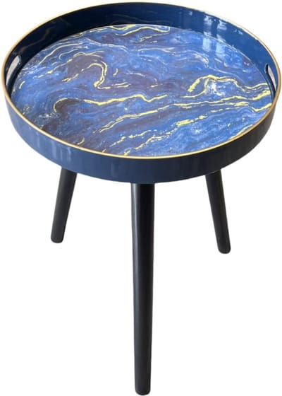Ronde Outdoor Side Tables met Houten Poten - Ideaal als Koffietafel voor Buiten