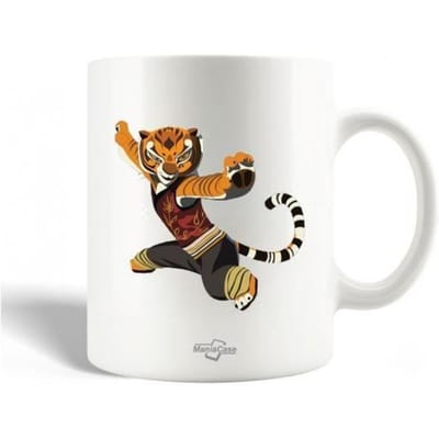 Mug en Céramique - Kung Fu Panda 3 - Tigresse - 30cl - Compatible Lave-Vaisselle - Blanc