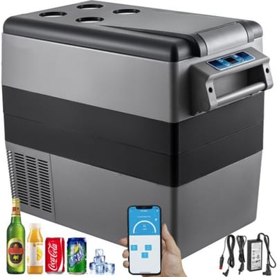 VEVOR Draagbare Compressor Koelbox 55L Auto Koelkast 220V Mini Koelkast Elektrische Vriezer Kleine Vriezer voor Auto, Camping, Vrachtwagen, Boot