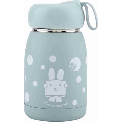 Roestvrij Staal Schattig Konijn Patroon Vacuüm Beker Mok Thermosbeker Waterfles (Blauw)