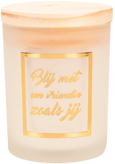Paper Dreams Geurkaars klein goud/wit - Vriendin 8x6 cm