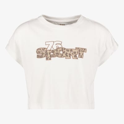 Osaga cropped meisjes sport T-shirt met tekstopdruk wit - Maat 116