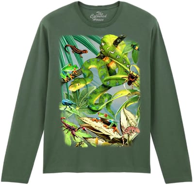 Slang Spin Kikkers Schorpioen Kameleon Scary Creatures The Coloured House Longsleeve T-shirt XXL