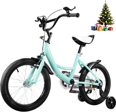 Kinderfiets 16 inch - Loopfiets voor peuters - Beginnersfiets buiten - In hoogte verstelbaar - 100-135 cm lengte - Groen