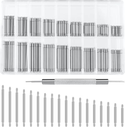 Dailygoods - YiliYa 432 stuks horlogebandjes, schakelpinnen, veerpennen, horlogeband, pennen, veerstaafgereedschap, horloges, veerpengereedschap, set, horlogemakersgereedschap, set, horlogemakersgereedschap