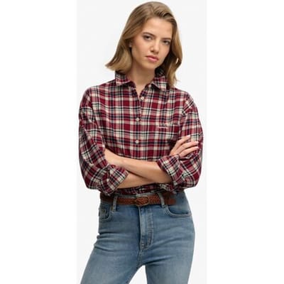 Flanellen lange mouwen geruite blouse voor dames Superdry