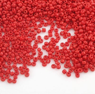 Kralen, 2 mm, ondoorzichtig, mat, 11/0, ponykralen, ondoorschijnend, ondoorschijnende zaadkralen, rood