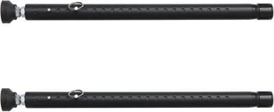 Verstelbare Veiligheidsstang voor Deuren en Ramen - Inbraakbeveiliging met Rubberpunten, 45-128 cm, Zwart