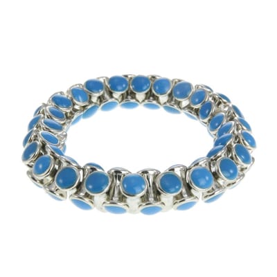 Behave - Rekarmband met tonvormige kralen - zomerse retrostijl blauw