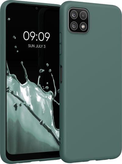 kwmobile telefoonhoesje geschikt voor Samsung Galaxy A22 5G - Hoesje voor smartphone - Back cover in blauwgroen